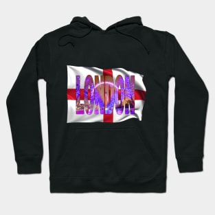 LONDON - London Eye Christmas Lights & Flag Hoodie